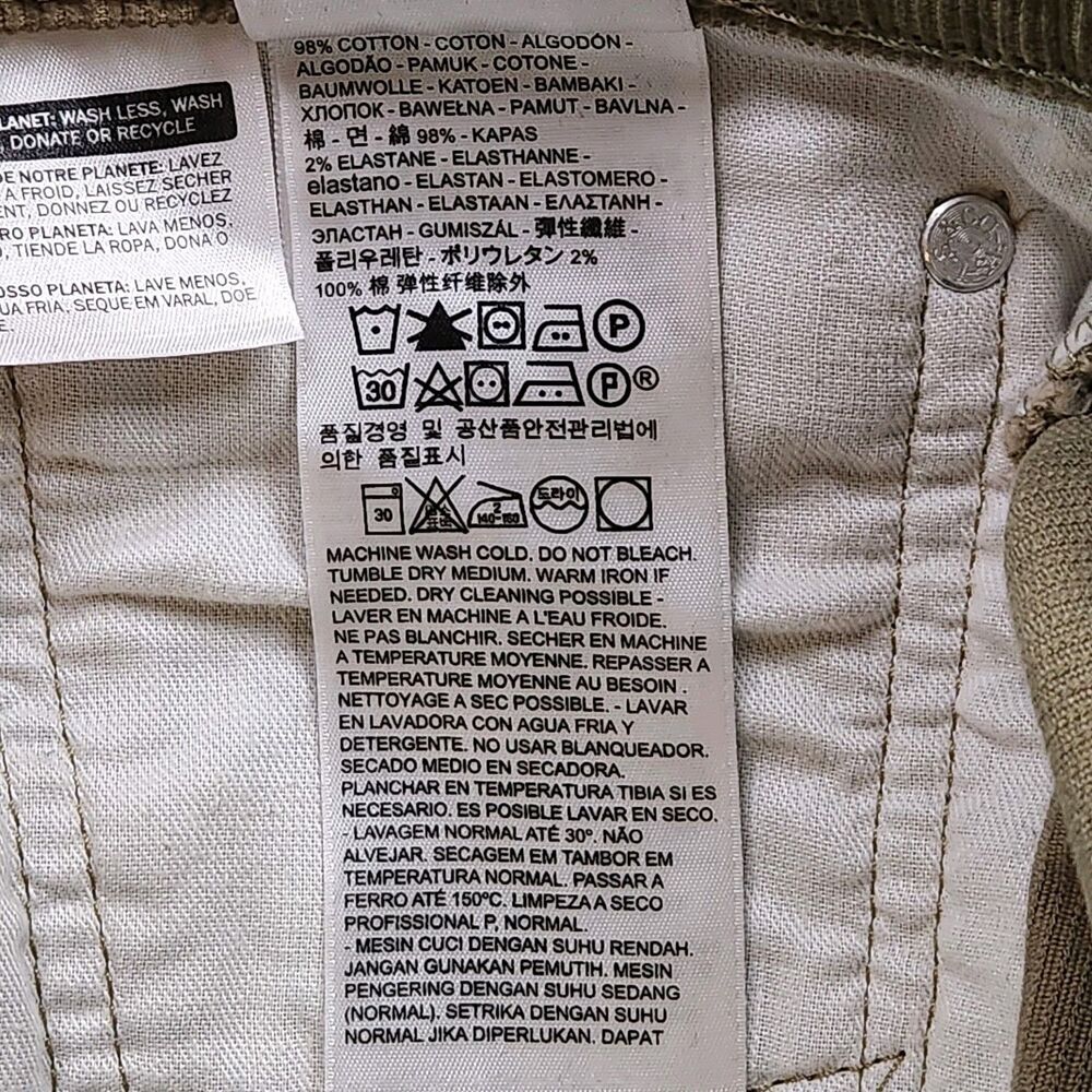 Levi's‎ 502 Corduroy Pants Men's 34x30 Brown Tapered Cotton Stretch Flat Casual - Picture 6 of 7